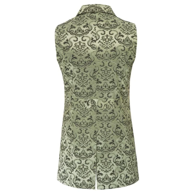 Herrenmäntel Mittelalter Steampunk Gothic Ärmellos Reverskragen Zweireihig Formal Abschlussball Party Jacquard Mantel