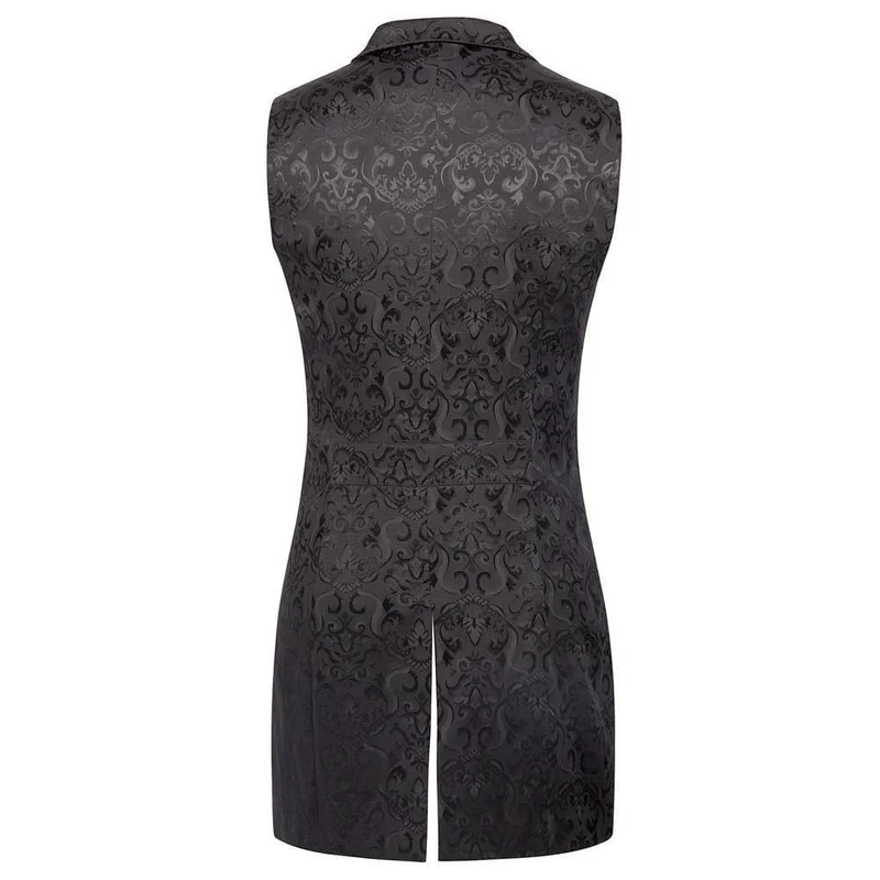 Herrenmäntel Mittelalter Steampunk Gothic Ärmellos Reverskragen Zweireihig Formal Abschlussball Party Jacquard Mantel