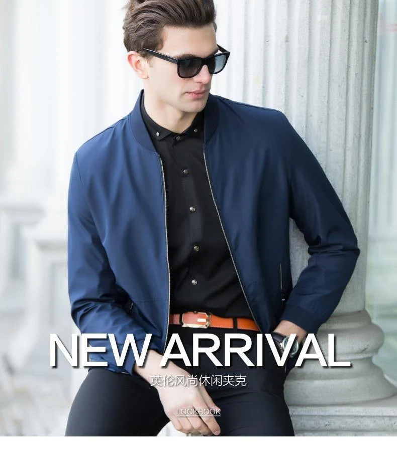 Casual Zipper Fly Herren Jacken Und Mäntel Mode Marke Reine Farbe Lange Ärmel Lose Bomber Jacke Männer Mantel
