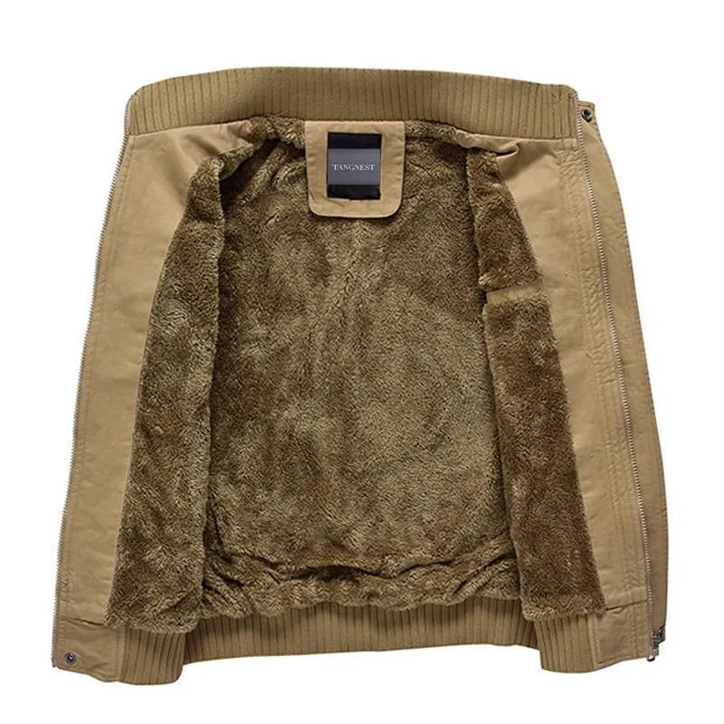 Herrenjacke Plus Samt Einfarbig Top-Qualität Jacke Herren Winter Warme Jacke Asiatische Größe 3XL MWJ193