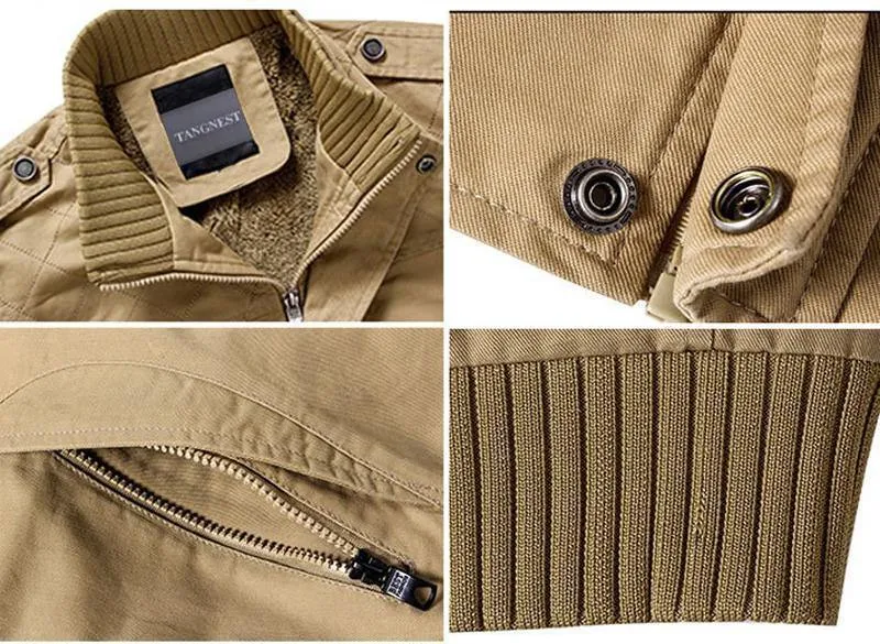 Herrenjacke Plus Samt Einfarbig Top-Qualität Jacke Herren Winter Warme Jacke Asiatische Größe 3XL MWJ193