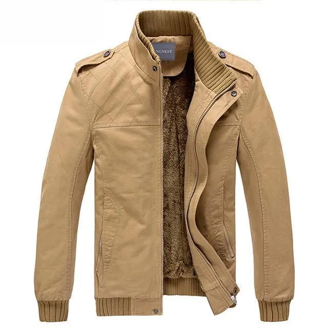 Herrenjacke Plus Samt Einfarbig Top-Qualität Jacke Herren Winter Warme Jacke Asiatische Größe 3XL MWJ193