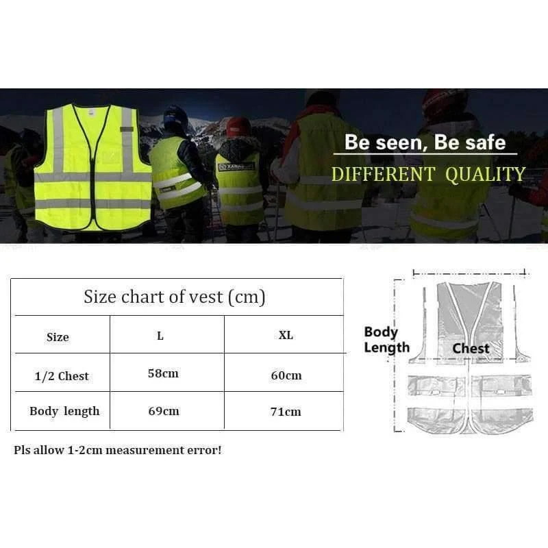 Warnschutzkleidung Sicherheitsweste Reflektierende Weste L, XL, 5 Farbe Nachtarbeitssicherheit Verkehr Radfahren
