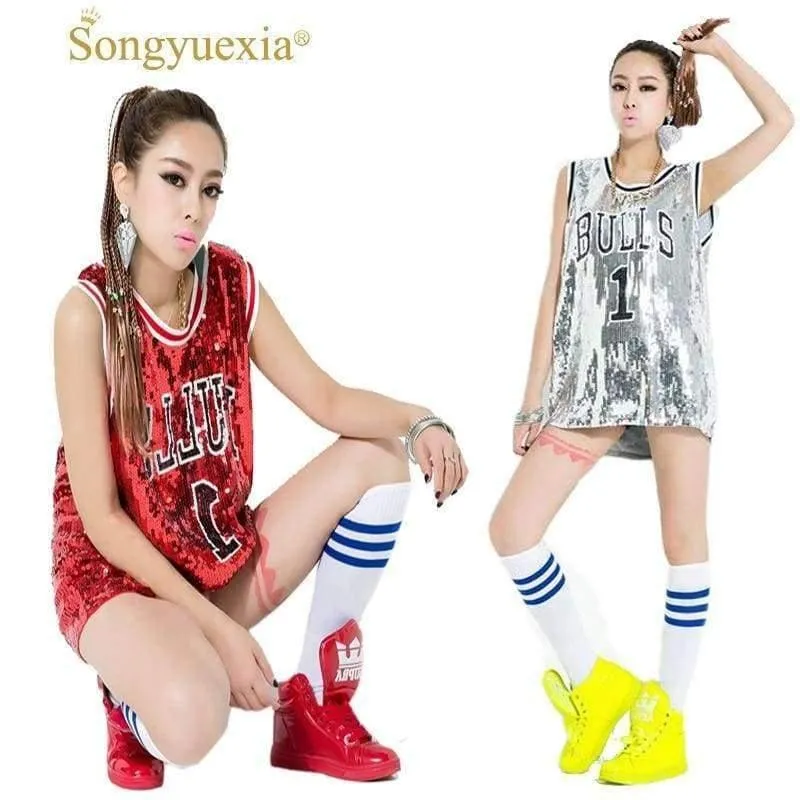 Frau Ds Performance Wear HipHop HipHop Jazz Modern Dance Kostüm Stier Paillette plus Größe Weste Sänger Bühnenkostüm