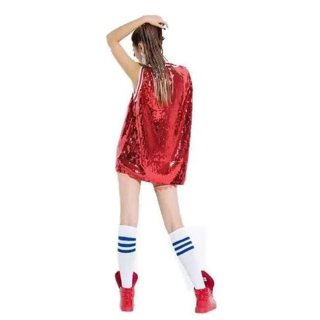 Frau Ds Performance Wear HipHop HipHop Jazz Modern Dance Kostüm Stier Paillette plus Größe Weste Sänger Bühnenkostüm