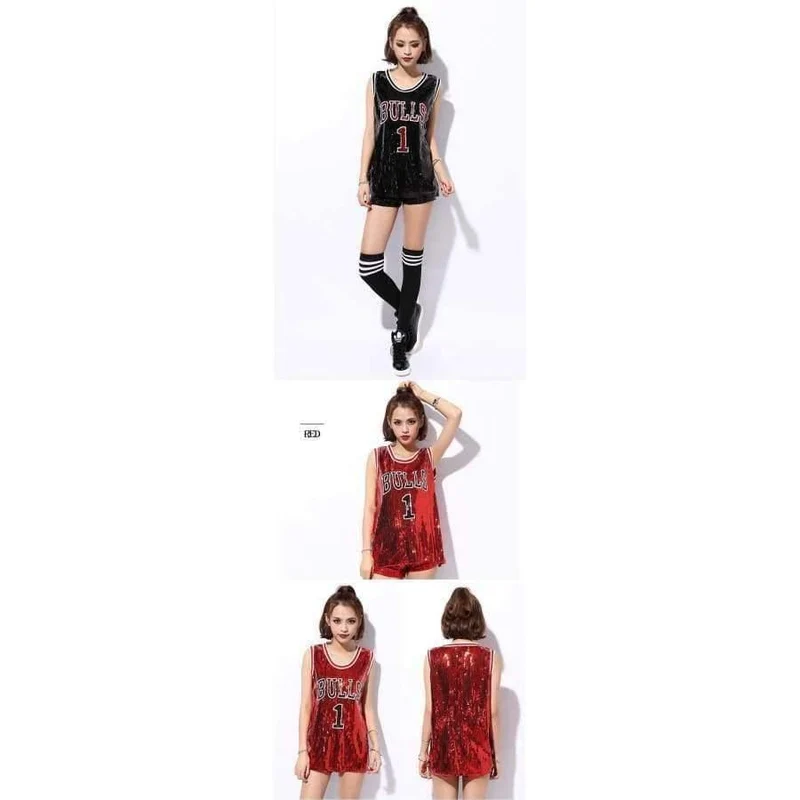 Sängerin sexy kostüm silber rot pailletten tanzabnutzung bar dj kleidung top bühne kostüme frauen sänger hip hop kostüm