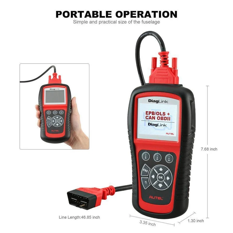 OBDII EOB2 Codeleser Vollsystem-Autodiagnosewerkzeug Autoscanner mit Ölrücksetzung EPB ABS-Service Gleiche wie MD802