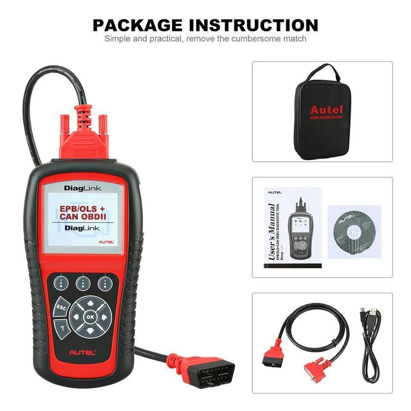OBDII EOB2 Codeleser Vollsystem-Autodiagnosewerkzeug Autoscanner mit Ölrücksetzung EPB ABS-Service Gleiche wie MD802