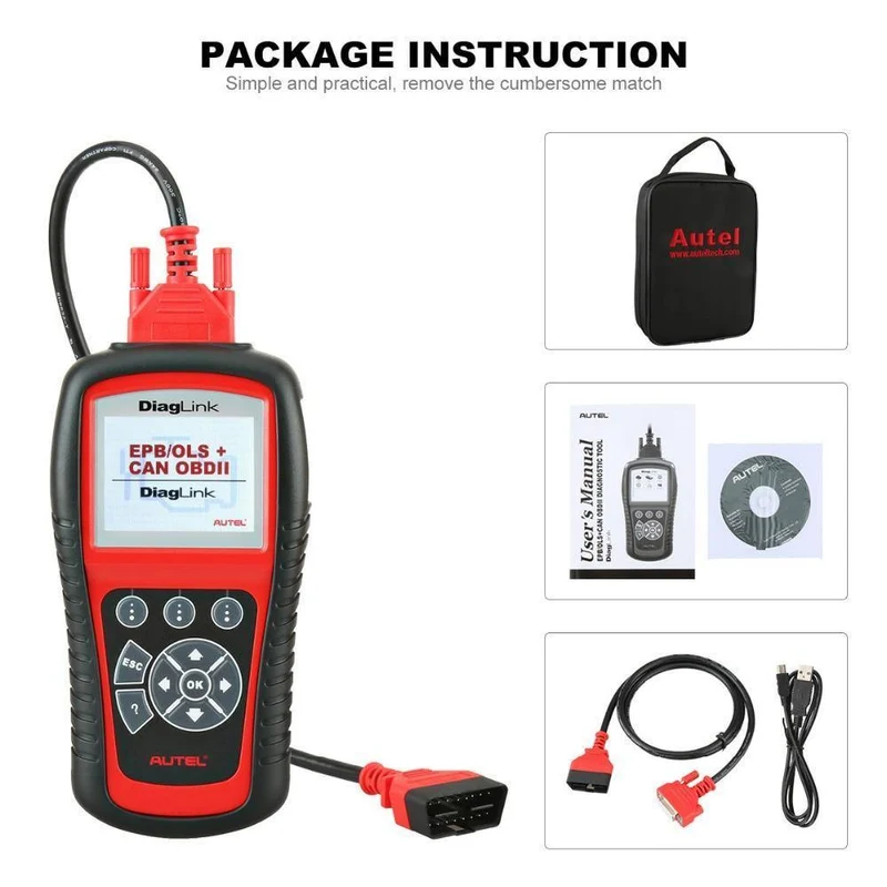 OBDII EOB2 Codeleser Vollsystem-Autodiagnosewerkzeug Autoscanner mit Ölrücksetzung EPB ABS-Service Gleiche wie MD802