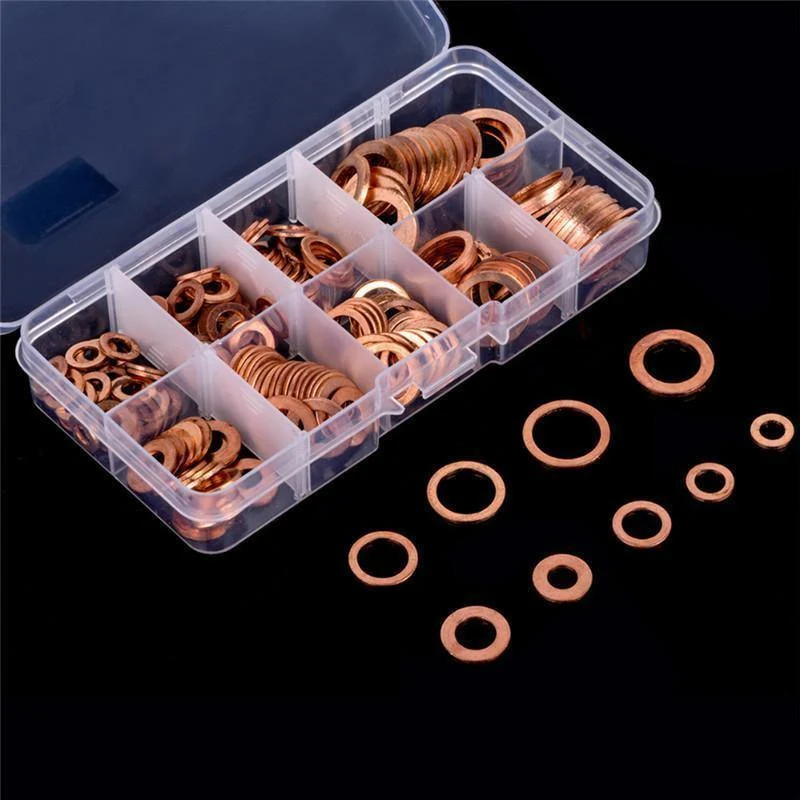 200 teile/los M5-M14 Solide Kupfer Scheiben Automotive Service Set Öl Dichtung Spacer Auto Reparatur Werkzeuge Auto Zubehör