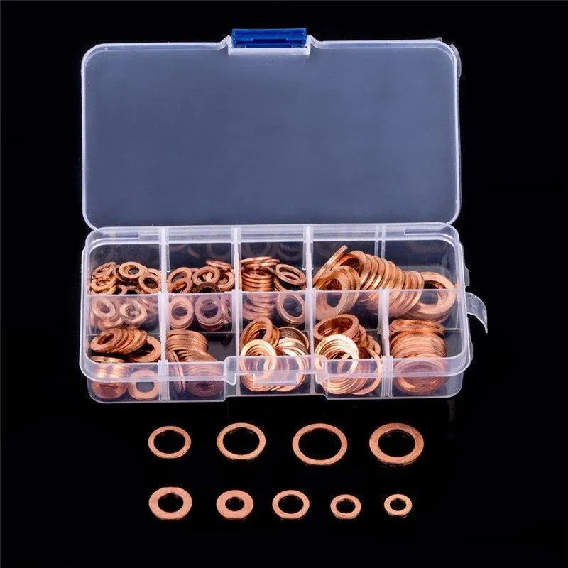200 teile/los M5-M14 Solide Kupfer Scheiben Automotive Service Set Öl Dichtung Spacer Auto Reparatur Werkzeuge Auto Zubehör