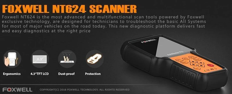 NT624 Pro OBD OBD2-Scanner-Airbag SAS ABS-Öl-Service EPB-Reset-Vollsystem-Autodiagnosewerkzeug ODB2 OBD 2-Selbstscanner