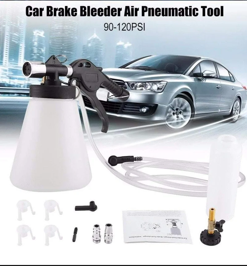 Kfz-Bremsentlüfter Wechsel-Kit für blutende Flüssigkeiten Luft Pneumatische Werkstatt Vakuum-Werkzeug 180Ltr / Min Set 90-120PSI Kfz-Zubehör Kfz-Werkzeuge