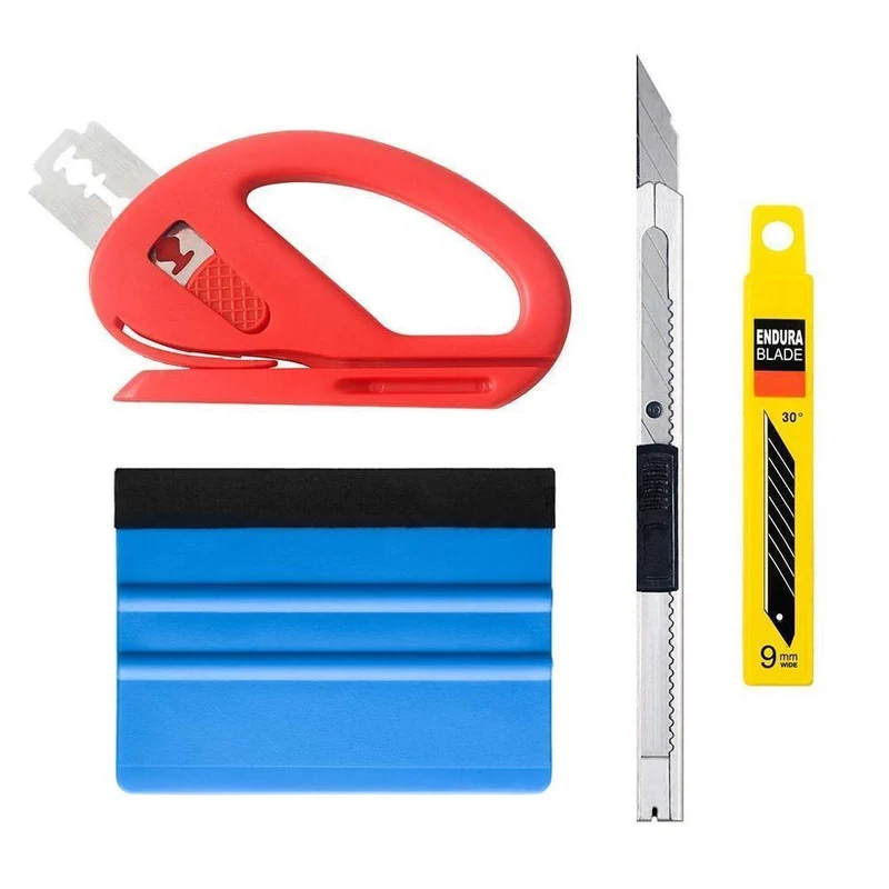 4 teile/satz Auto Vinyl Wrap Film Rakel Schaber Werkzeuge Fahrzeug Aufkleber Installation Kit Cutter Messer Auto Styling Auto Zubehör