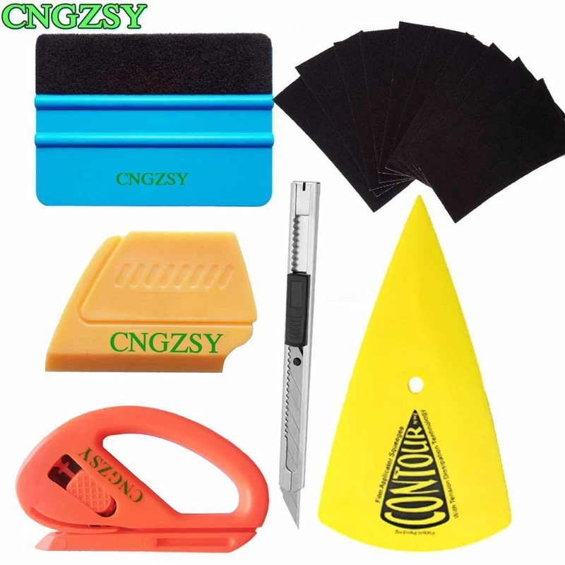 Professioneller Rakel ohne Kratzer, Ersatz-Stofffilz, Sicherheitsschneider, Kunstmesser, scharfer, spitzer Schaber, Auto-Wrap-Vinyl-Tool-Kit K23