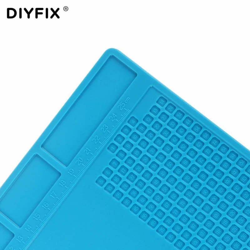 Telefonreparaturwerkzeuge 34x23cm Wärmeisolierende Silikonunterlage Schreibtischunterlage Lötstation BGA mit Schraubenposition