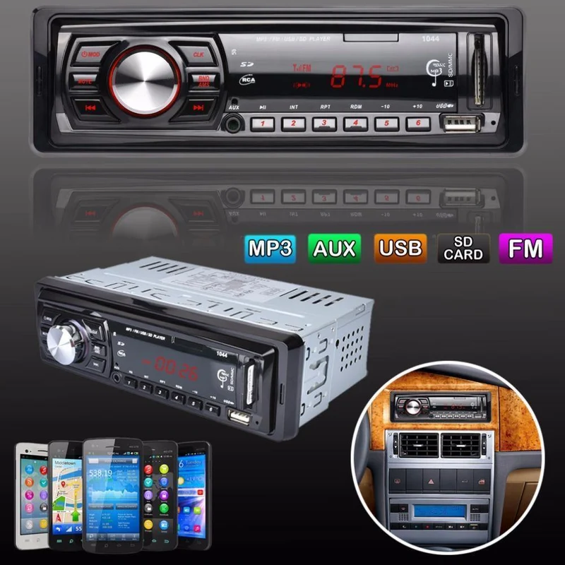 LED-Bildschirm im Armaturenbrett, FM-Auto-Eingangsempfänger, Stereo, 50 W x 4, LCD-Display, SD, USB, MP3, WMA-Radio-Player