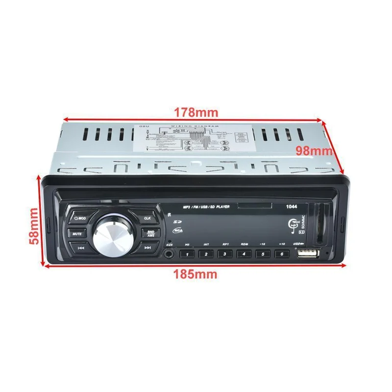 LED-Bildschirm im Armaturenbrett, FM-Auto-Eingangsempfänger, Stereo, 50 W x 4, LCD-Display, SD, USB, MP3, WMA-Radio-Player