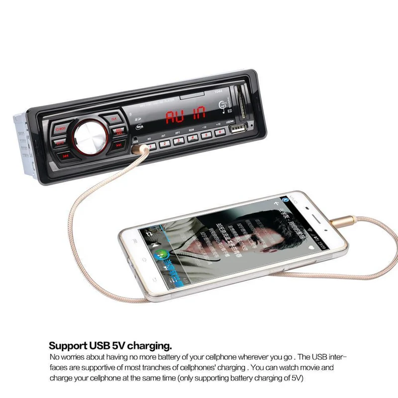 LED-Bildschirm im Armaturenbrett, FM-Auto-Eingangsempfänger, Stereo, 50 W x 4, LCD-Display, SD, USB, MP3, WMA-Radio-Player