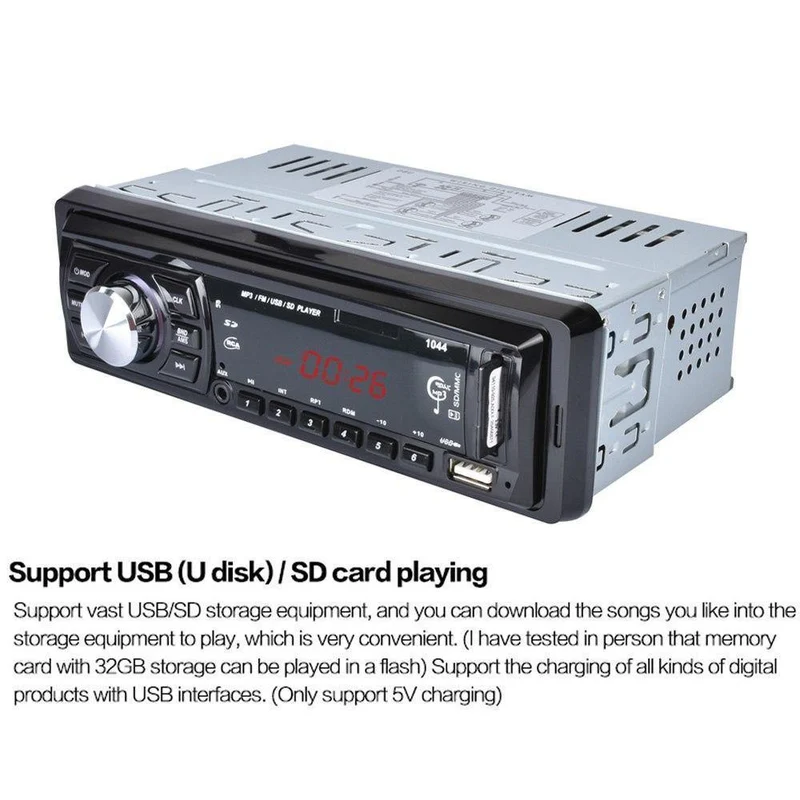 LED-Bildschirm im Armaturenbrett, FM-Auto-Eingangsempfänger, Stereo, 50 W x 4, LCD-Display, SD, USB, MP3, WMA-Radio-Player