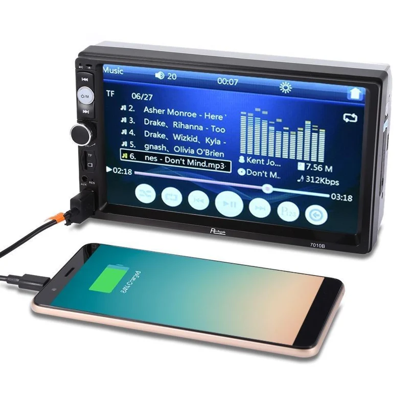 Universal 7010B Auto MP5 Player 7inch 2Din Touchscreen Audio Stereo Multimedia FM / MP5 / USB / AUX / Bluetooth Kamera Auto Video Player