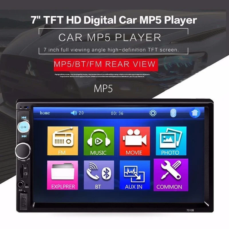 Universal 7010B Auto MP5 Player 7inch 2Din Touchscreen Audio Stereo Multimedia FM / MP5 / USB / AUX / Bluetooth Kamera Auto Video Player