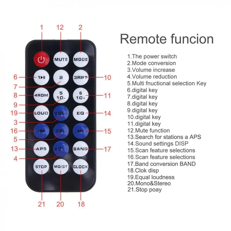 Universal 12V 60W x 4 Car Bluetooth Freisprech-Audio Stereo MP3 Player FM-Radios Unterstützt USB / SD / MMC mit Fernbedienung