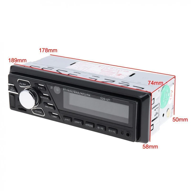 Universal 12V 60W x 4 Car Bluetooth Freisprech-Audio Stereo MP3 Player FM-Radios Unterstützt USB / SD / MMC mit Fernbedienung
