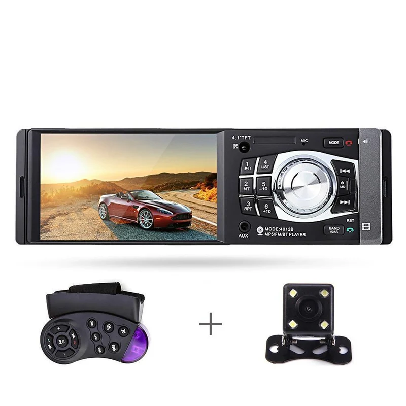 1Din Autoradio 4.1 Zoll Bluetooth 1 Din Auto Audio Stereo Player FM Autoradio Unterstützung Datei Navigation Hinten Kamera Funktion