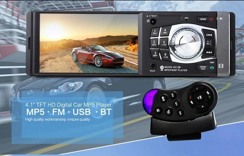 1Din Autoradio 4.1 Zoll Bluetooth 1 Din Auto Audio Stereo Player FM Autoradio Unterstützung Datei Navigation Hinten Kamera Funktion