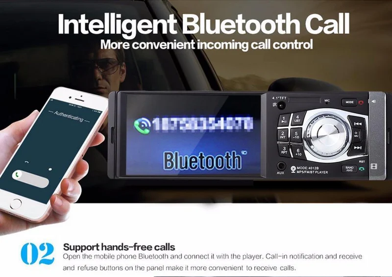 1Din Autoradio 4.1 Zoll Bluetooth 1 Din Auto Audio Stereo Player FM Autoradio Unterstützung Datei Navigation Hinten Kamera Funktion