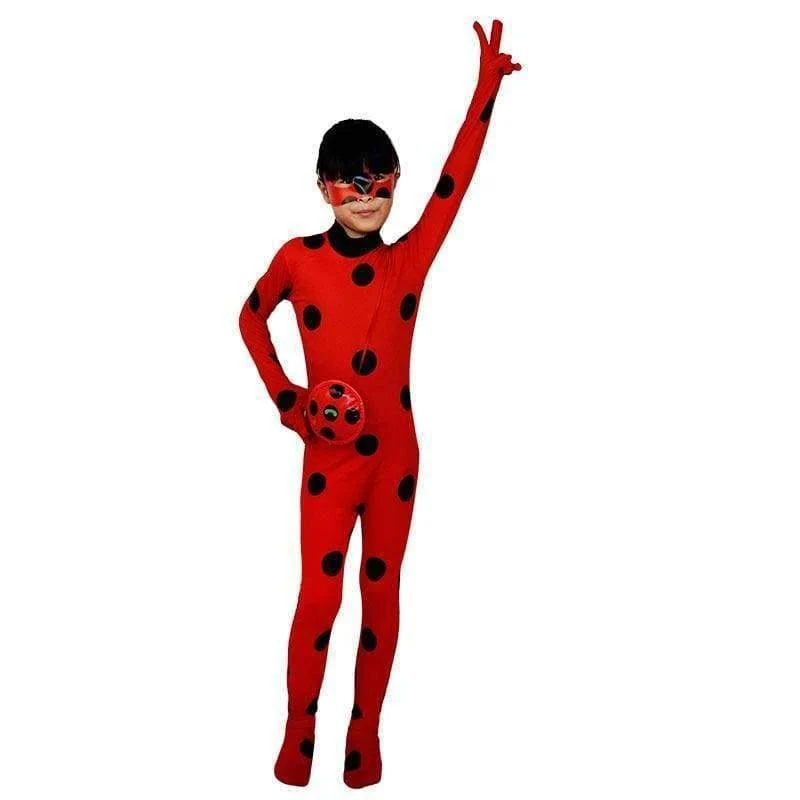 Kinder Miraculous Ladybug Perücke Tasche Kinder Mädchen Erwachsene Frau Ladybug Miraculous Kostüme Lady Bug Zentai Anzug Halloween Kostüme
