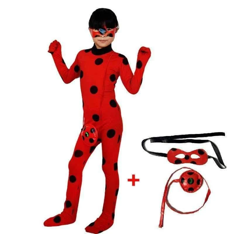 Kinder Miraculous Ladybug Perücke Tasche Kinder Mädchen Erwachsene Frau Ladybug Miraculous Kostüme Lady Bug Zentai Anzug Halloween Kostüme