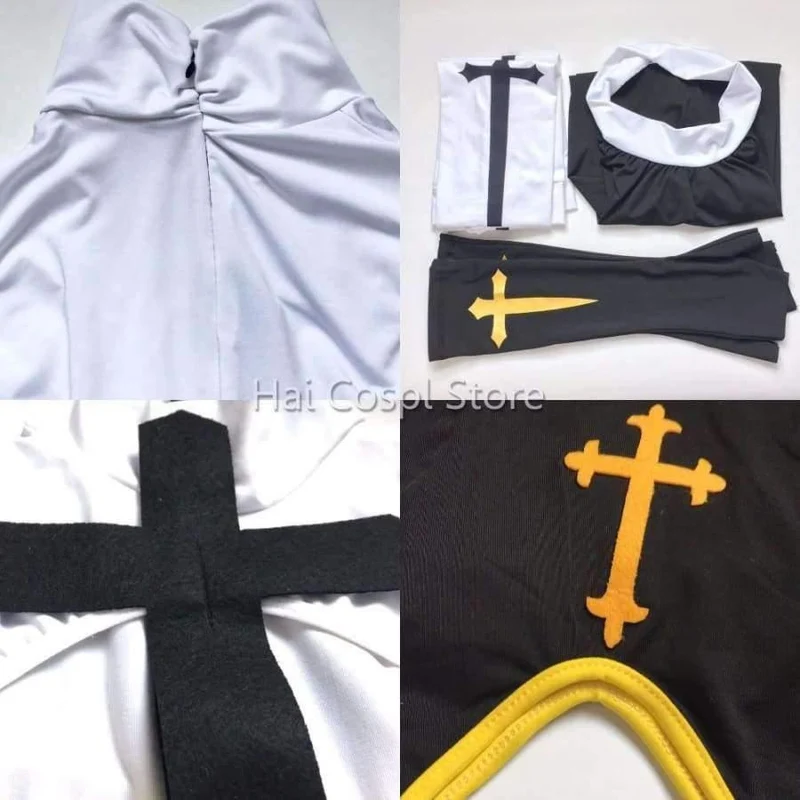 Sexy Nonne Kostüm Erwachsene Frauen Halloween Cosplay Phantasie Mädchen Schwester Party Mit Strümpfen Hoodie