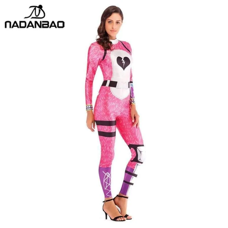 Rosa Bär Kostüm Cosplay Cuddle Teamleiter Overall Harror Halloween Kostüme Für Frauen Plus Size Body