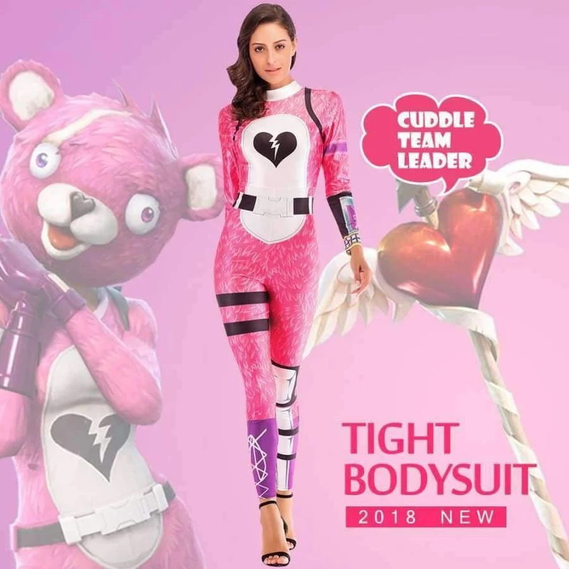 Rosa Bär Kostüm Cosplay Cuddle Teamleiter Overall Harror Halloween Kostüme Für Frauen Plus Size Body