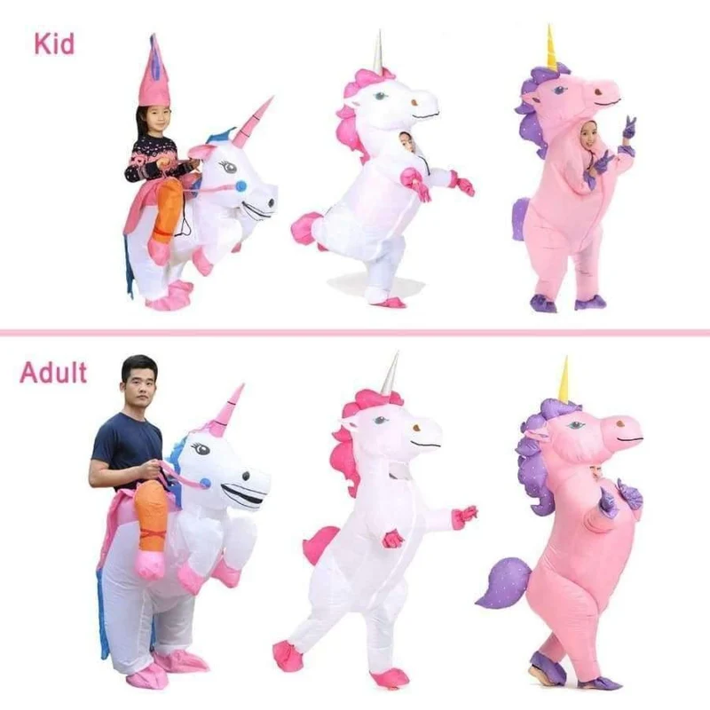 Aufblasbare Einhorn-Kostüme, Karneval, Prinzessinnen-Outfit, Purim-Party, Kostüm, Halloween-Kostüme für Kinder, Damen, Herren, Erwachsene