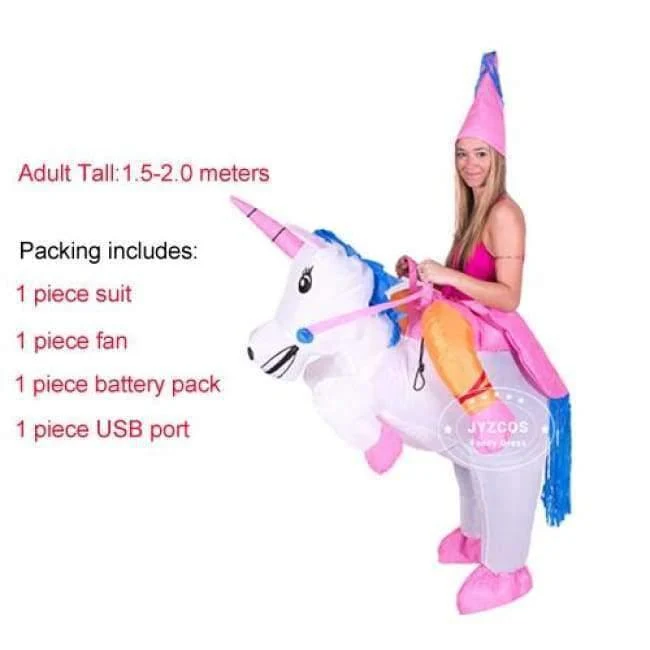 Aufblasbare Einhorn-Kostüme, Karneval, Prinzessinnen-Outfit, Purim-Party, Kostüm, Halloween-Kostüme für Kinder, Damen, Herren, Erwachsene