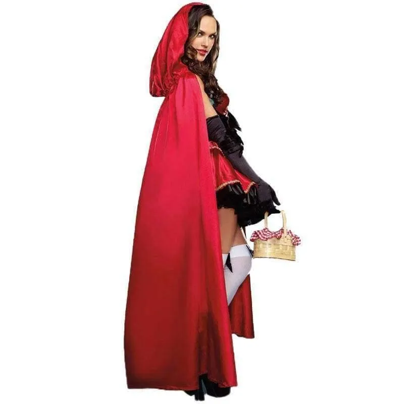 Rotkäppchen Kostüm für Frauen Phantasie Erwachsene Halloween Cosplay Fantasia Karneval Märchen Plus Größe Mädchen Kleid + Mantel