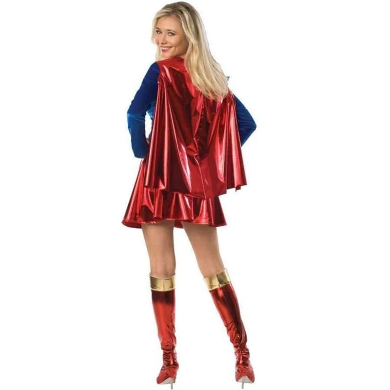 Supergirl Cosplay Kostüme Kleidung Super Woman Superhero Sexy Kostüm mit Stiefeln Mädchen Superman Halloween Kostüme