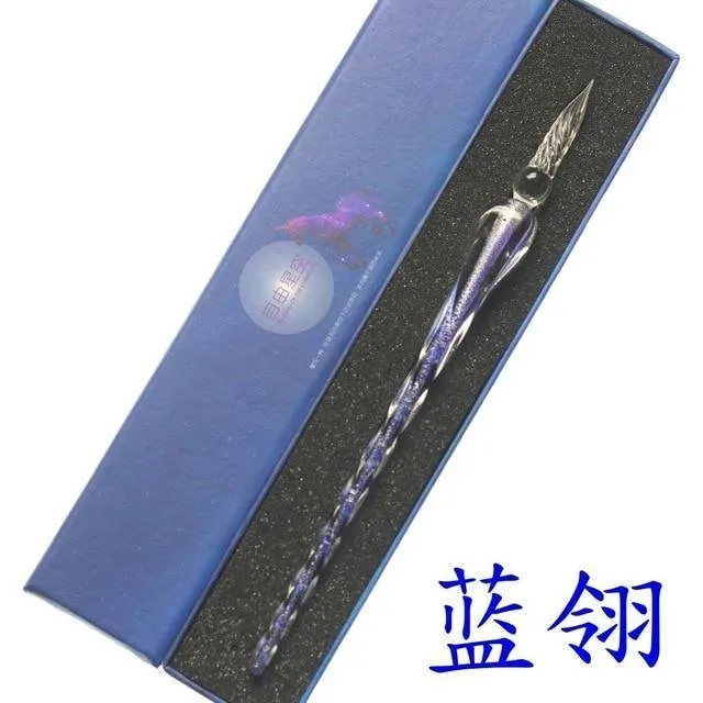Rainbow Glass Pen Dip-Stift Geschenkset Sternenhimmel Farbtintenstift Kreative Schreibgeräte Pluma Estilografica