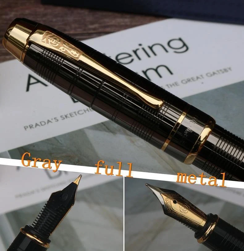 Modischer, neuer Stil, dunkelgrauer Tintenstift. Luxus-Schreibstift aus Metall für Büro und Lernen