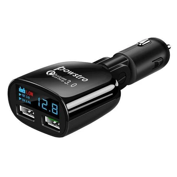 Quick Charge 3.0 Autoladegerät Dual USB Telefonladegerät Adapter QC3.0 + 5V 2.4A Digitalanzeige Niederspannungswarnung