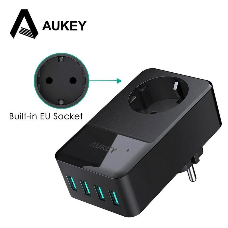 Handy-Ladegerät 4 Port Smart-Ladegerät USB Portable Travel Charge Mit eingebauter EU-Buchse für Xiaomi iPhone Huawei