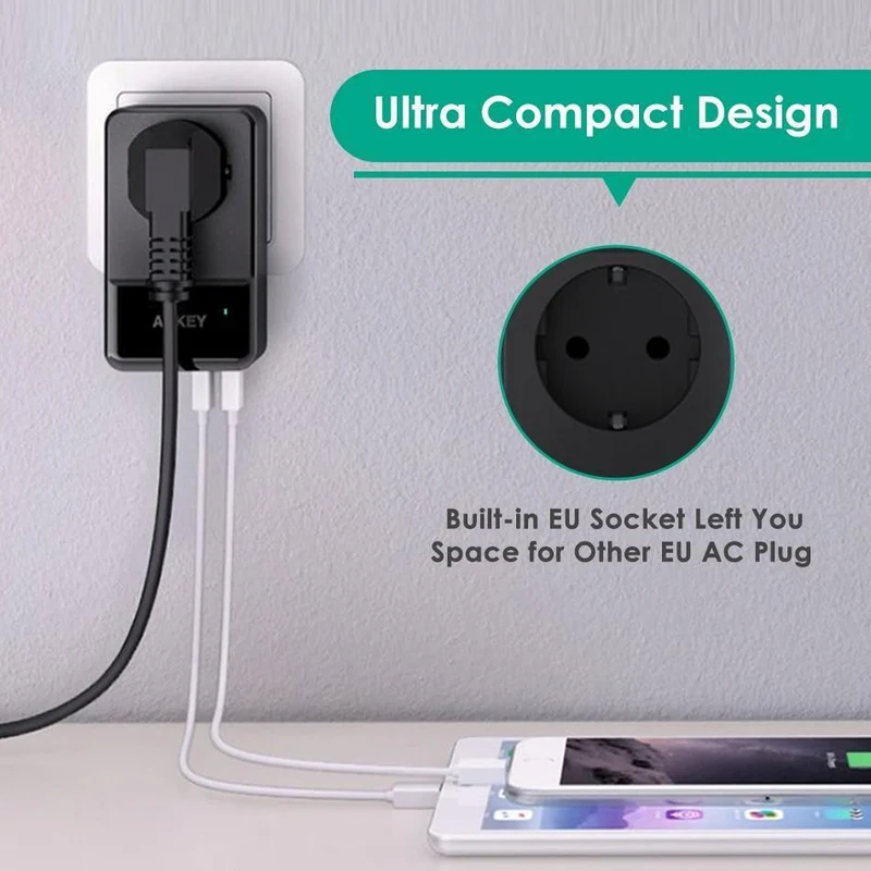 Handy-Ladegerät 4 Port Smart-Ladegerät USB Portable Travel Charge Mit eingebauter EU-Buchse für Xiaomi iPhone Huawei