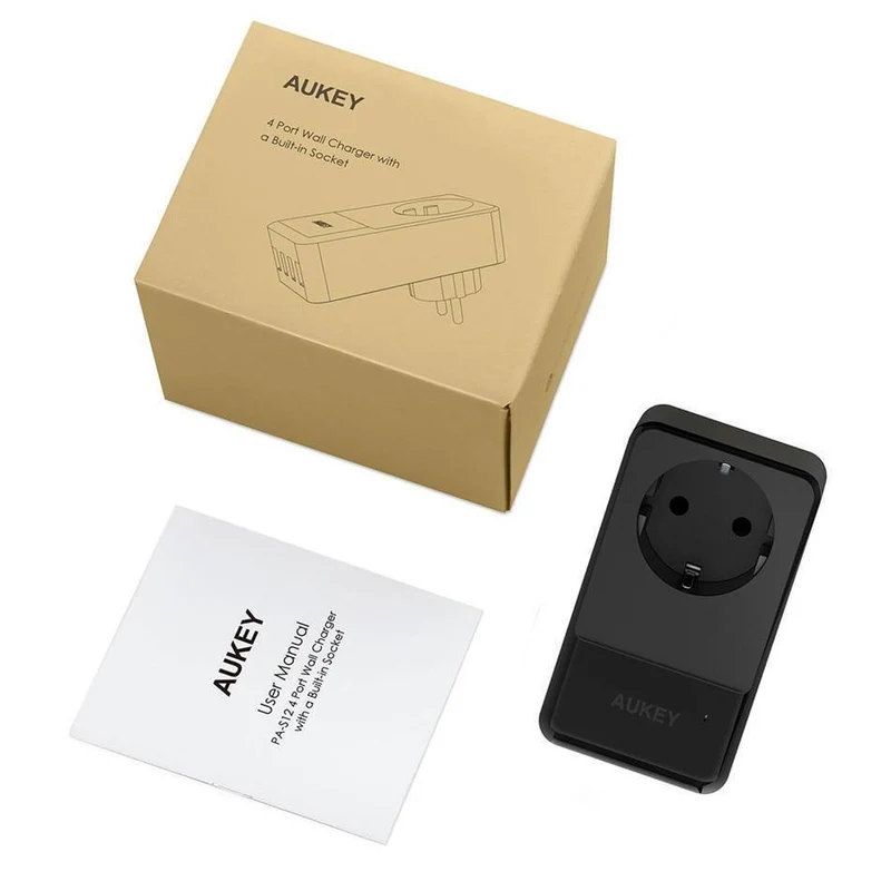 Handy-Ladegerät 4 Port Smart-Ladegerät USB Portable Travel Charge Mit eingebauter EU-Buchse für Xiaomi iPhone Huawei