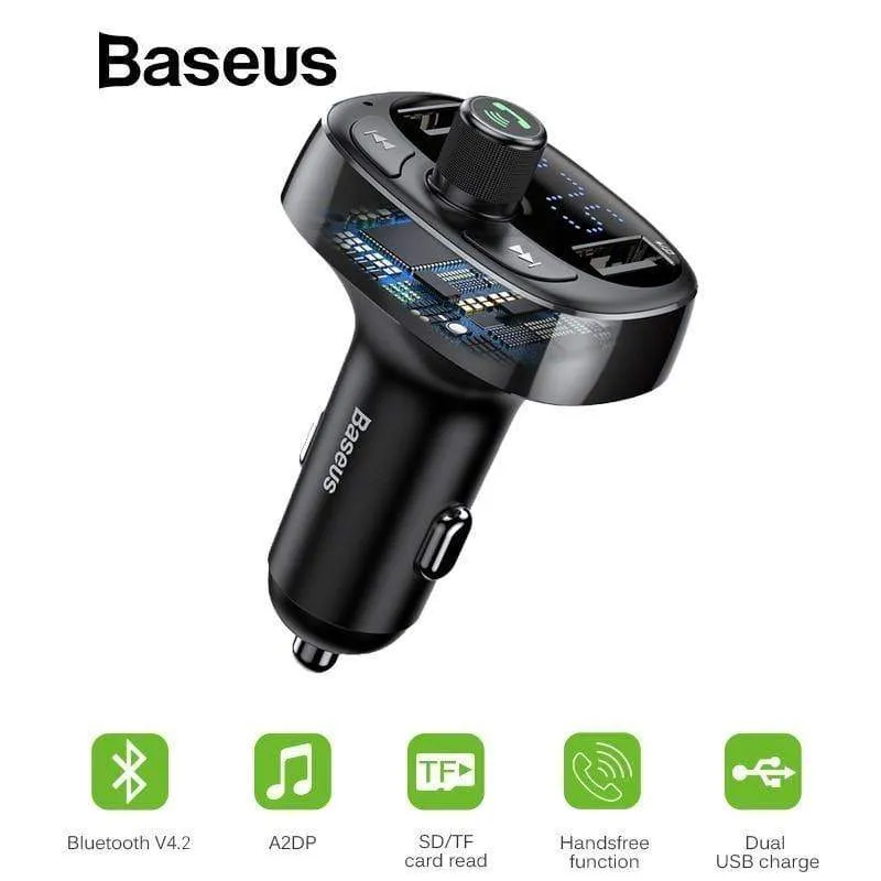 Auto-Ladegerät, FM-Transmitter, Aux-Modulator, Bluetooth-Freisprecheinrichtung, Auto-Audio-MP3-Player, 3.4 A, schnelles Dual-USB-Handy-Ladegerät