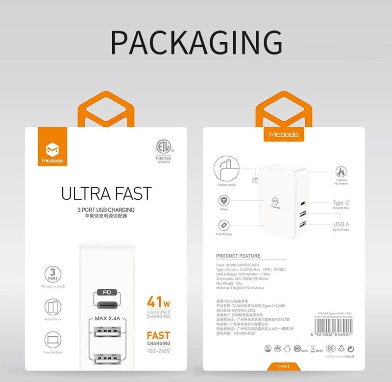 EU/US USB Typ C PD Adapter 41W Schnelles USB-Ladegerät Handy Schnellladung USB für MacBook iPhone XS Max Samsung Xiaomi Huawei