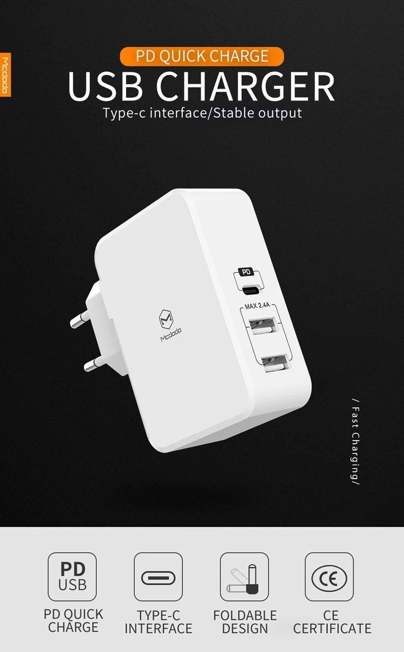 EU/US USB Typ C PD Adapter 41W Schnelles USB-Ladegerät Handy Schnellladung USB für MacBook iPhone XS Max Samsung Xiaomi Huawei