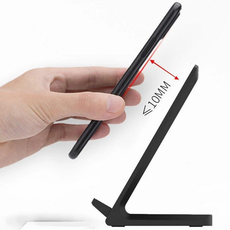 10 W tragbares, vertikales Doppelspulen-Wireless-Ladegerät mit LED-Anzeige, Schnellladegerät für Qi-Standard-Smart-Mobiltelefon-Ladegerät